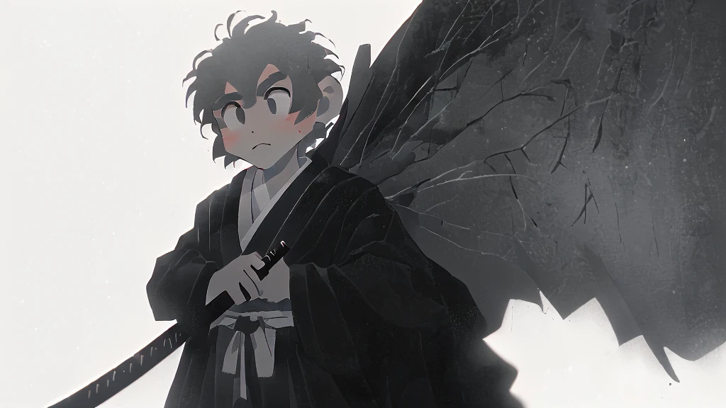 ((masterpiece, high quality, best quality, 8k, high resolution)), solo, ((monkey)), {{monkey tail back}}, ((detailed eyes, black eyes, looking away)), ((very surprised)), ((old samurai suit, old samurai pants, katana in hand)), (upper body), (standing), grainy footage, very grainy image, vhs screencap, grainy picture, old footage, disney, Detailed drawing, ((white background, simple background)), ((((Saru to kani Gassen anime style)))), (((monochrome color, grayscale))), old animation 1917, VHS, Noise, (anime 1917 style), (old anime style).