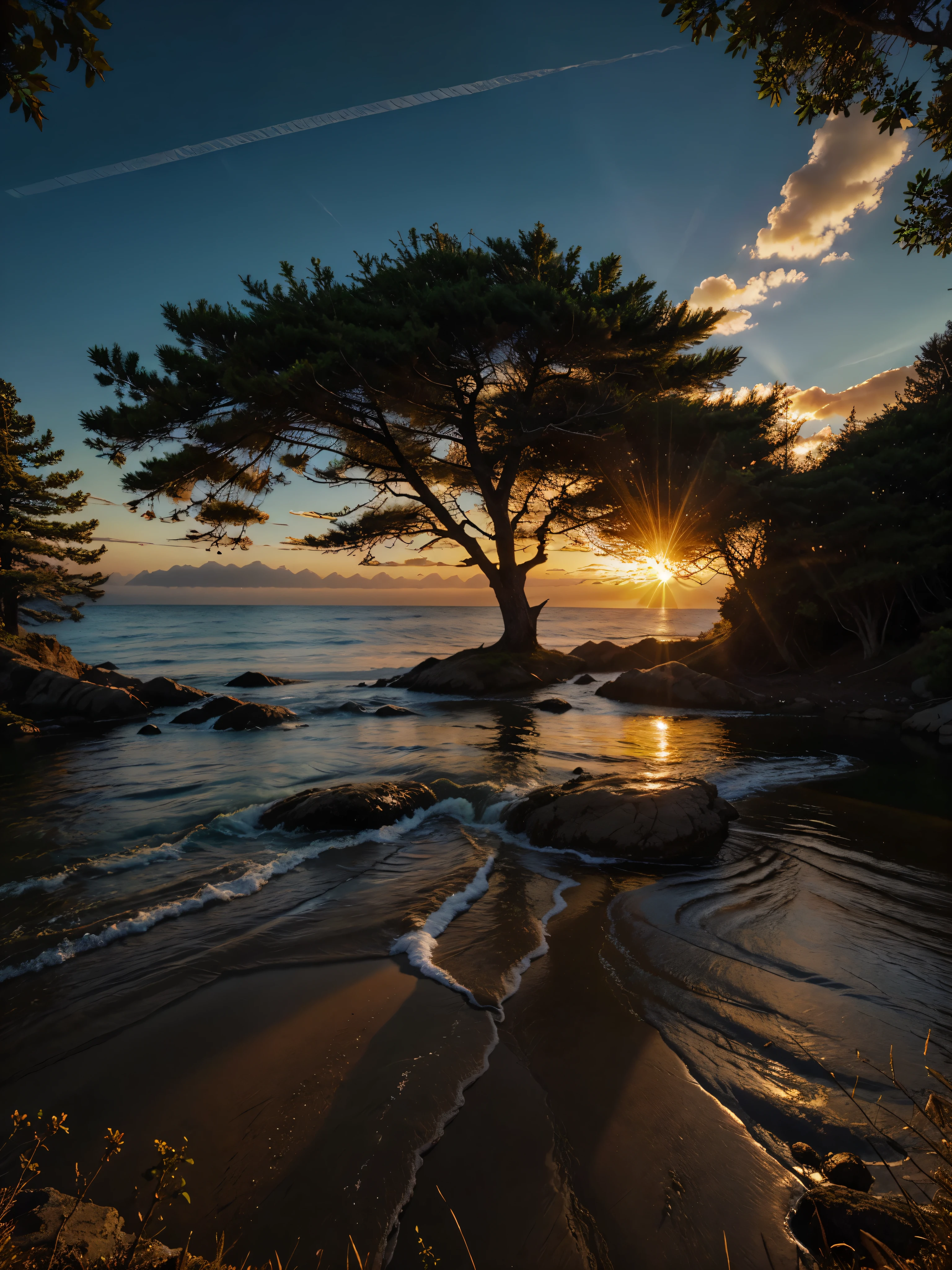 photorealistic landscape, natural landscapes, naturals, Natural Beautys, golden sunset, sky, sky Power, Detailed realistic sunset, Cedars, Cedar, God's city, Heavens Realm, mountainous landscape, Rivers of water, sunset Realism, natural treess, alone men, man on his back, man's back, panorama, Alpha Male, Caminho para o sky, heavenly, 8K Detailed Realistic Image, 16K Photorealistic Contrast, 8K Photorealistic Sharpness, Photorealistic 4K cores, 16K Photorealistic Shadows, 8K Photorealistic Textures, 16K Photorealistic Texture, 4K Photorealistic Light, 4K PhotoRealism, FullHD 4K Detailed Contrast, detailed sharpness FullHD 8K, detailed sharpness FullHD 4K, detailed sharpness, 2K detailed colors, lifelike colors, FullHD Detailed Shadows, 4K Detailed Textures, detailed texture, padoru, natural beautifuls, posh