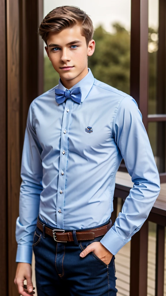 19 year old male wearing bow tie and lomg sleveed button up with belt and tucked in
4K HIGH REZ
Physical Description: Brown colored hair and skinny build. 5"5 and 150 LB. Blue eyes.
.