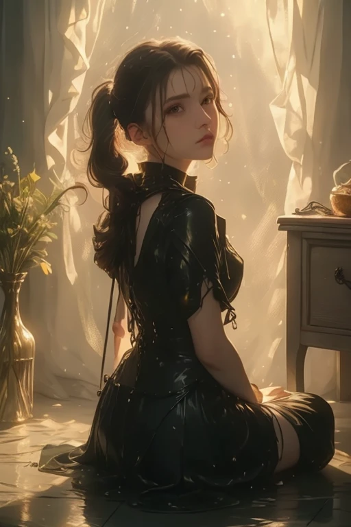 Big eyes、Black Room、Stained Glass Windows、Vase with roses、Lace curtains、夜中
The whole body is wet、An excited look、Dark Gothic Makeup、Dark Metal、Large margins、Patchy duplex、Eyes prone to black eyes、Long eyelashes、cute、
room made of stone girl、Gothic dress with collar、Knee-high socks、Twin tail hair、Beautiful and detailed eyes、Beautiful and detailed lips、High resolutionの顔、Long eyelashes、Cinematic composition、(Highest quality)、4K、8K、High resolution、masterpiece:1.2)、Super fine、sitting、Bold Pose、Moisturized skin、Sweaty、barefoot、Trance、Embarrassing、Masochistic、Blushing、Embarrassed、Trance expression、look back、Protruding buttocks、Distorted facial expressions、Flowing Tears、Soaking wet。Twin tail hair、Chained