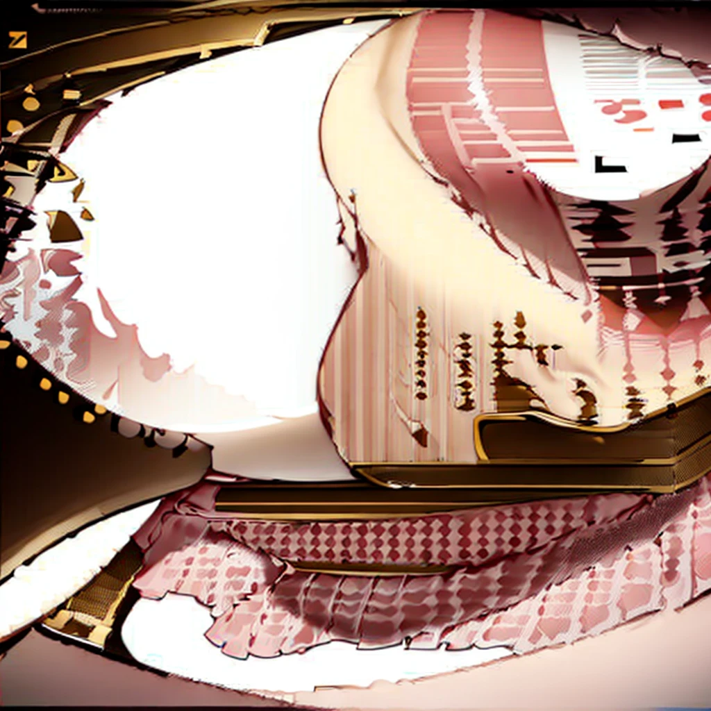 has blonde hair, with some brown highlights, besides wearing a pink vintage dress, and carries a bag with several explosives and a pink umbrella. wear a pink skirt, and a pink heel, besides wearing a lot of makeup, besides having a very mischievous smile