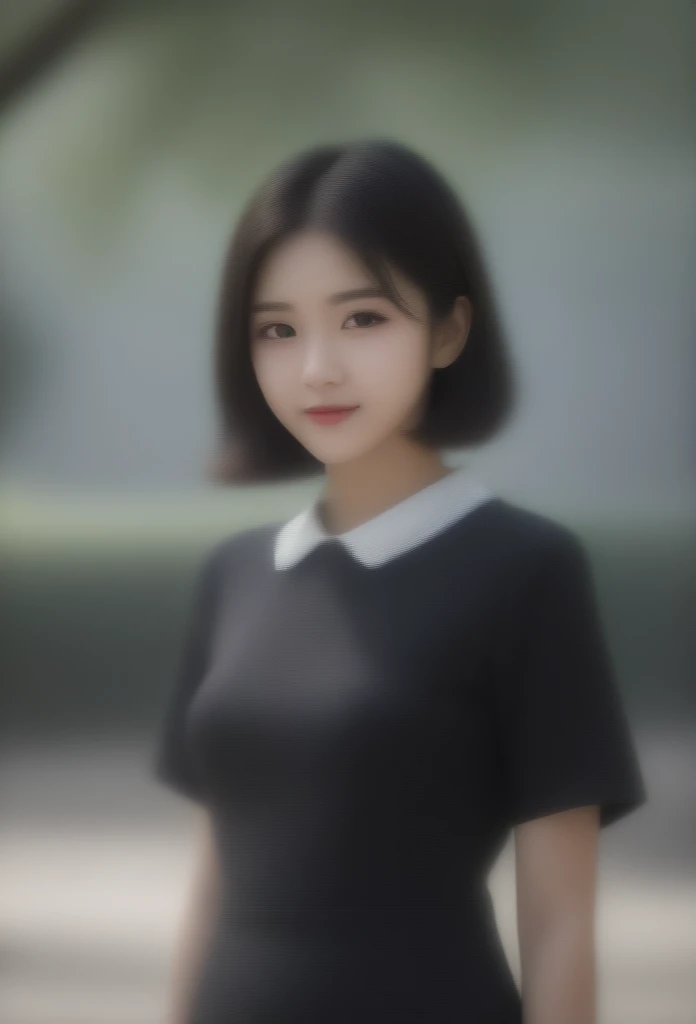 8K, Ultra-high resolution, Highest quality, masterpiece, Rule of thirds photograph,surreal, photograph, 1 Girl, (16 years old:1.3), pretty girl, Cute face, Beautiful eyes in every detail, Detailed,masterpiece,, One Girl:1.2, Japan Female Announcer,whole body,Young Wife,Urban area,street tree,White blouse with collar,Short sleeve,Mid-length tight skirt,A carefree smile,Heal the heart,Black Hair,Short Bob,Looking at the audience、beauty,Long neck、Laugh a little、Please close your mouth and laugh、(((Ideal body type))),A cup small breasts :2,、Portraiture:2、Perfect Anatomy、Vividly detailed、detailed、surreal、Light and shadow,Strong light 
