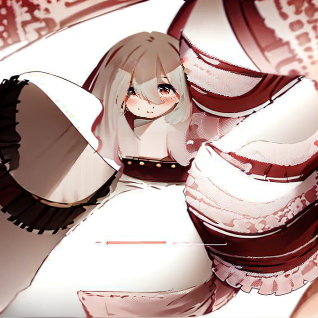 has blonde hair, with some brown highlights, besides wearing a pink vintage dress, and carries a bag with several explosives and a pink umbrella. wear a pink skirt, and a pink heel, besides wearing a lot of makeup, besides having a very mischievous smile