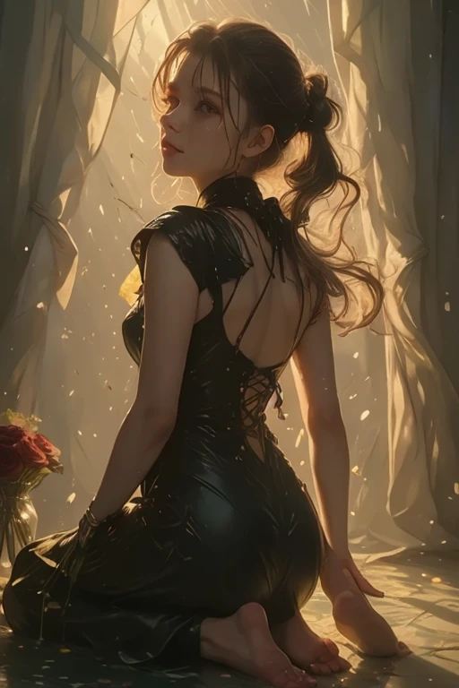 Big eyes、Black Room、Stained Glass Windows、Vase with roses、Lace curtains、夜中
The whole body is wet、An excited look、Dark Gothic Makeup、Dark Metal、Large margins、Patchy duplex、Eyes prone to black eyes、Long eyelashes、cute、
room made of stone girl、Gothic dress with collar、Knee-high socks、Twin tail hair、Beautiful eyes、Beautiful and detailed lips、High resolutionの顔、Long eyelashes、Cinematic composition、(Highest quality)、4K、8K、High resolution、masterpiece:1.2)、Super fine、sitting、Bold Pose、Moisturized skin、Sweaty、barefoot、Trance、Embarrassing、Masochistic、Blushing、Embarrassed、Trance expression、look back、Protruding buttocks、Distorted facial expressions、Flowing Tears、Soaking wet。Twin tail hair、Chained、The moment the glass broke、Shards of glass fly off、A dramatic moment、