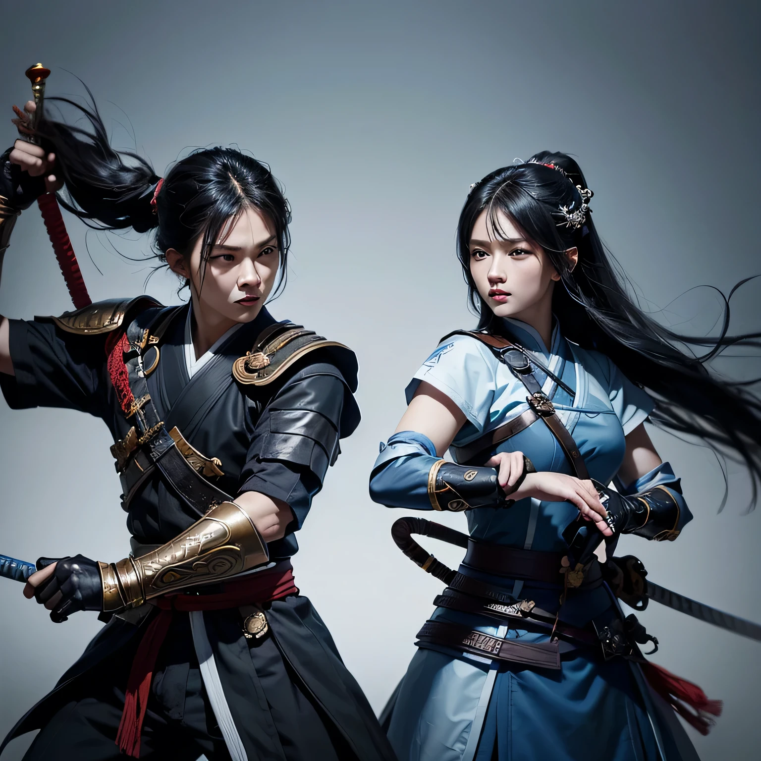 gambar jarak jauh dari seorang pria berotot yang holding two swords berapi di ruangan gelap, blue eyes, He was training his student, a woman with long black hair and wearing traditional Chinese clothes, blue with white stripes, wallpaper hd, wallpaper hd, characters from mortal kombat, Wallpaper 4k, Wallpaper 4k, fighting game characters, anime badass 8k, sword Warrior, samurai warrior epik, samurai warrior, hd artwork, epic video game art, holding two swords, Wallpaper 4k, wallpaper 4

