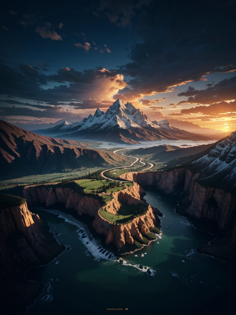 photorealistic landscape, natural landscape, naturey, Beleza Da naturey, Golden Sunset, Sky, Sky Power, Detailed Realistic Sunset, Cedars, Cedar, God's City, Heavens Realm, mountainscape, Great Mountain, Detailed Realistic Mountain, Heavenly Mountain, rivers of water, Sunset realism, Árvores naturey, Alone Men, man on his back, Man's Back, panorama, Alpha Male, Path to Heaven, heavenly, Detailed Realistic Image 8K, 16K Photorealistic Contrast, 8K Photorealistic Sharpness, 4K Photorealistic Cores, 16K Photorealistic Shadows, 8K Photorealistic Textures, 16K Photorealistic Texture, 4K Photorealistic Light, 4K PhotoRealism, FullHD 4K Detailed Contrast, detailed sharpness FullHD 8K, detailed sharpness FullHD 4K, detailed sharpness, 2K Detailed Colors, lifelike colors, FullHD Detailed Shadows, 4K Detailed Textures, detailed texture, padoru, Natural Beauty, chic 
