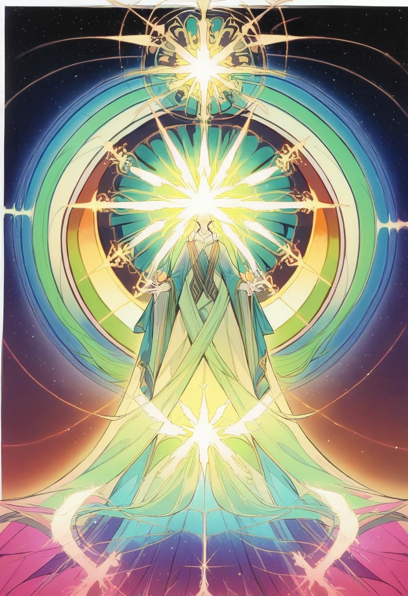 (masterpiece, top quality, best quality, official art, beautiful and aesthetic: 1.2), (woman), extremely detailed, (fractal art: 1.3), colorful, highest detail, perfect face, upper body, HDR, (praying: 1.3), (white layer gold lines: 1.2), galaxy, (light streaks), eye-catching images, (dynamic streaks, luminous trails: 1.2), vibrant colors