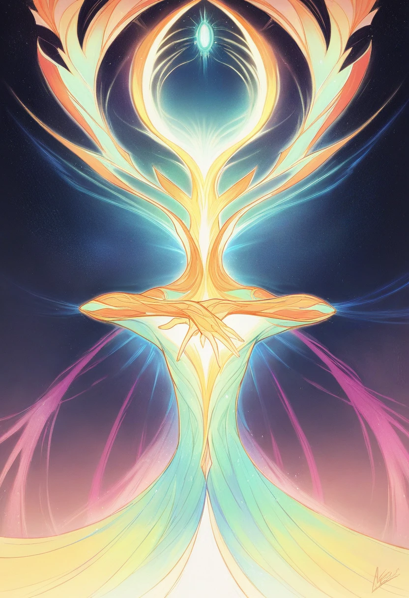 (masterpiece, top quality, best quality, official art, beautiful and aesthetic: 1.2), (woman), extremely detailed, (fractal art: 1.3), colorful, highest detail, perfect face, upper body, HDR, (praying: 1.3), (white layer gold lines: 1.2), galaxy, (light streaks), eye-catching images, (dynamic streaks, luminous trails: 1.2), vibrant colors