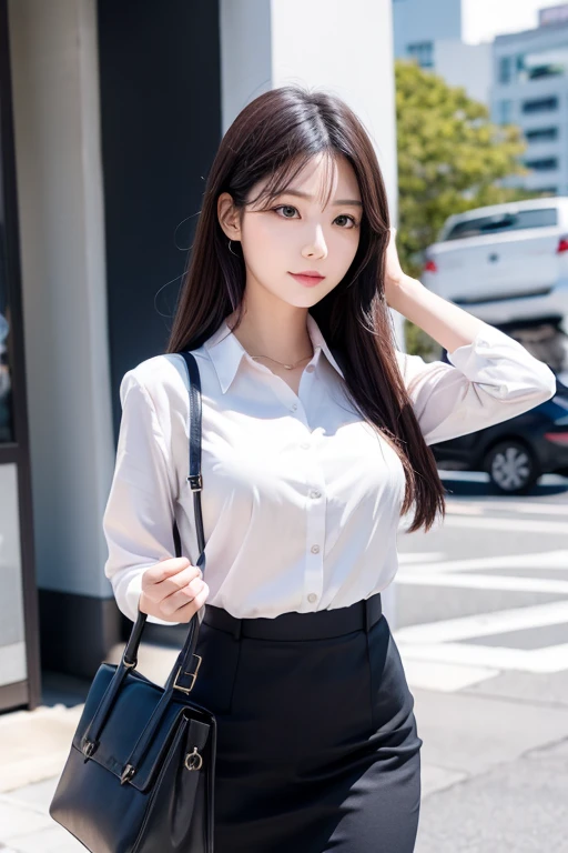 1girl, Casual Business, Hyuga, Office Street