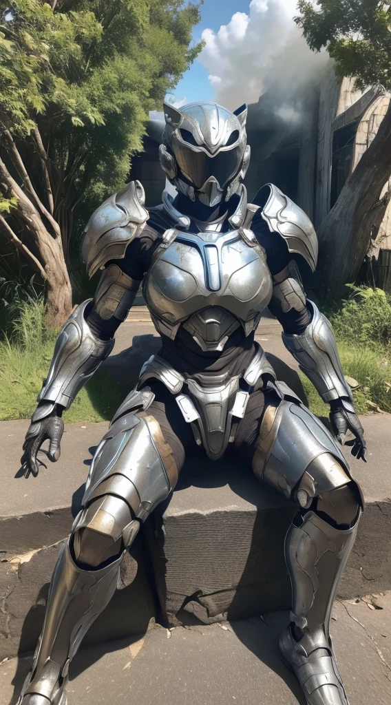 ((Two middle-aged women))Textured skin, Super detailed, Attention to detail, high quality, 最high quality, High resolution, 1080P, , (Lie on your back)beautiful,(War Machine),beautifulサイボーグ女性,Mecha Cyborg Girl,(Exposure of internal machinery)((heavily damaged and destroyed armor)),A woman with a feminine mechanical body、Kind Face Black-haired,Full Body Shot)、、A lot of sweat on the face、A blank look、Sleep on your back、Turn your face at an angle、Open your mouth((Sticking out tongue)、Smoke comes from the whole body((There are deep cracks in the armor all over his body.))(Short-haired Spread your legs Ryona