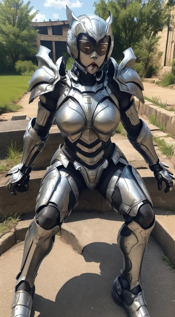((Two middle-aged women))Textured skin, Super detailed, Attention to detail, high quality, 最high quality, High resolution, 1080P, , (Lie on your back)beautiful,(War Machine),beautifulサイボーグ女性,Mecha Cyborg Girl,(Exposure of internal machinery)((heavily damaged and destroyed armor)),A woman with a feminine mechanical body、Kind Face Black-haired,Full Body Shot)、、A lot of sweat on the face、A blank look、Sleep on your back、Turn your face at an angle、Open your mouth((Sticking out tongue)、Smoke comes from the whole body((There are deep cracks in the armor all over his body.))(Short-haired Spread your legs Ryona