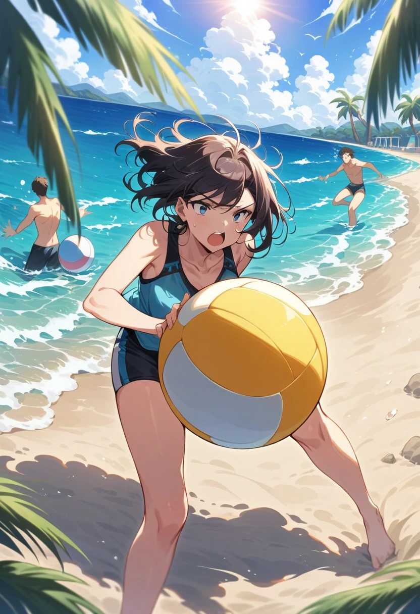 (((beachBalljump Nudist、A joyous victory)))、 Beautiful feet、Lovers showing each other their naked bodies、Unstable buoyant dust storm、Amazing dynamism、Great angle、fun、Photographer