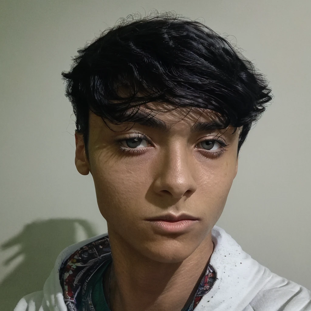 cpchann in the farm, (((Best quality))), High detail, profondeur de champ, Foyer: 1.2, 10-year-old post-apocalyptic boy, tired eyes, Yeux fins, Grands yeux, pyjama, Hair is neglected and matted, La peau est clair, Chambre sombre avec une long couloir derrier, The detailed face and eyes are sad and scared, ((Masterpiece)), (photo realist:1.5), (((high resolution illustration))), (((Extremely detailed))), ombres dramatiques, cinematic