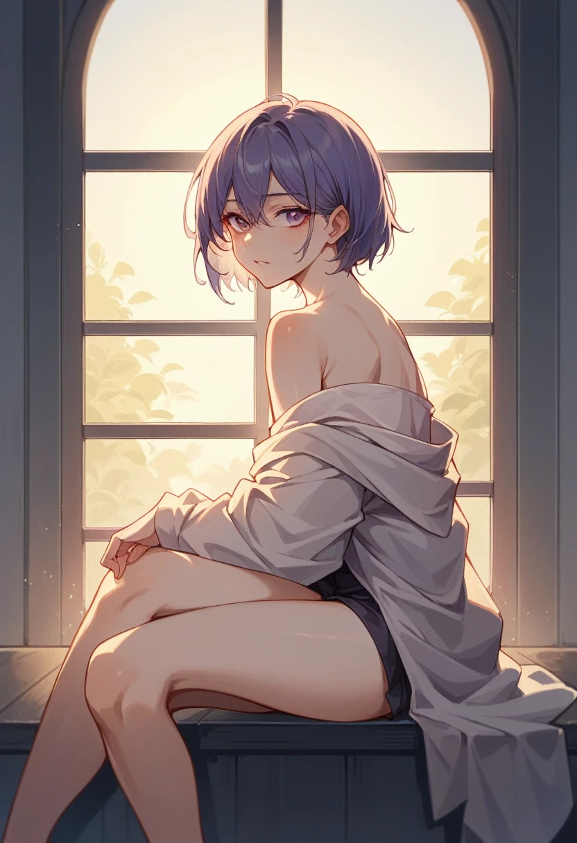 Highest quality、Ultra-high resolution、Fantasy、roleplaying game、Small naked girl with no clothes on looking embarrassed、In the bedroom、night、Under-rim glasses