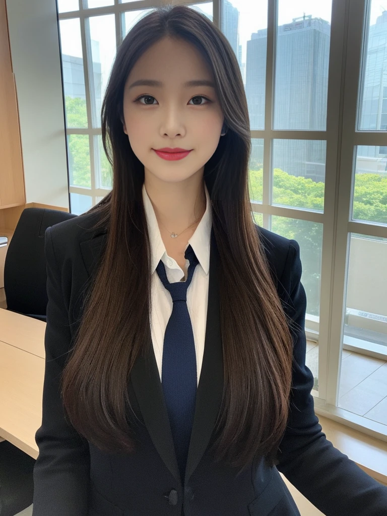 One beautiful woman、Beauty in a suit、huge 、Undershirt、Cool Beauty、career woman、Japan Beauty Odeldo、Tic,Office Room,Windows