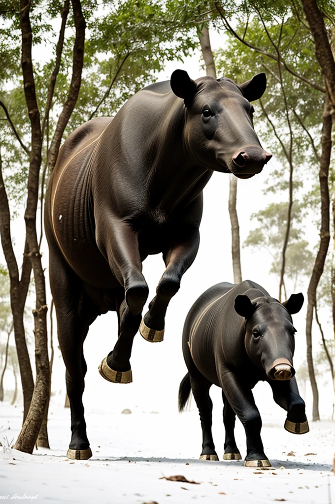 For drawing tapir in the forest white background