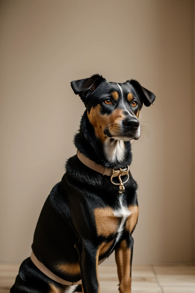Kukis dog with a black Comoleto Coloe body with part of the beige neck