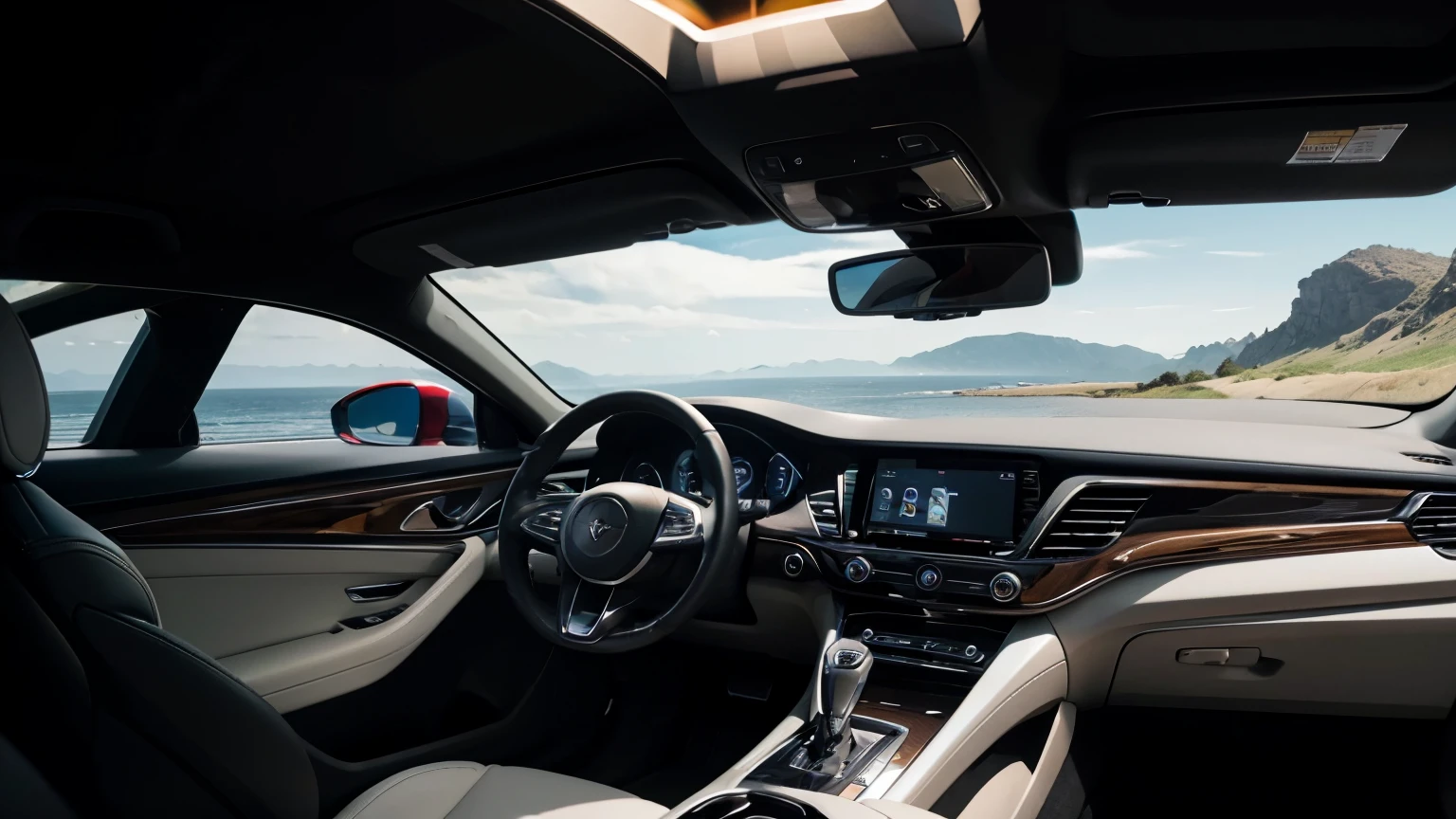 Close-ups of different car models, showing details like the wheels, the luxury interior, and advanced technology on the dashboard.