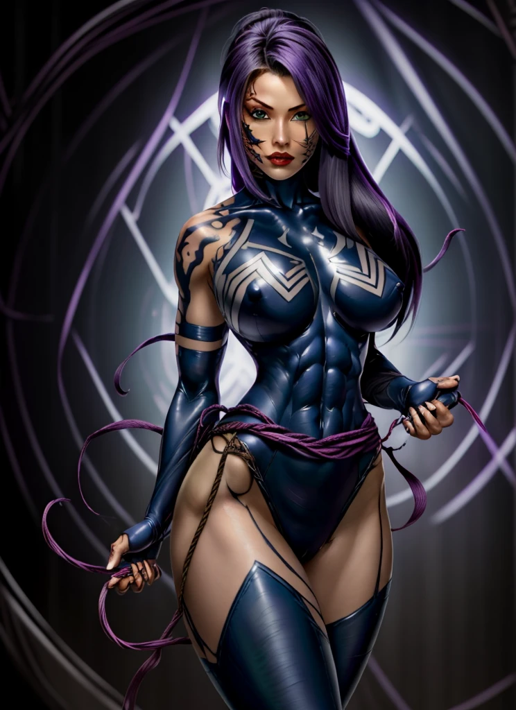 Psylocke , solo, best quality, sky, field, grass, akali, looking at viewer, league of legends, highres, Psylocke , abs, arm tattoo, bangs, blouse, ???????, green shirt, hair between eyes, hip vent, long bangs, long hair, mask, midriff, ninja, ponytail, rope belt, belt pouch, shirt, solo, stomach tattoo, tattoo, symbiote, ????????,
