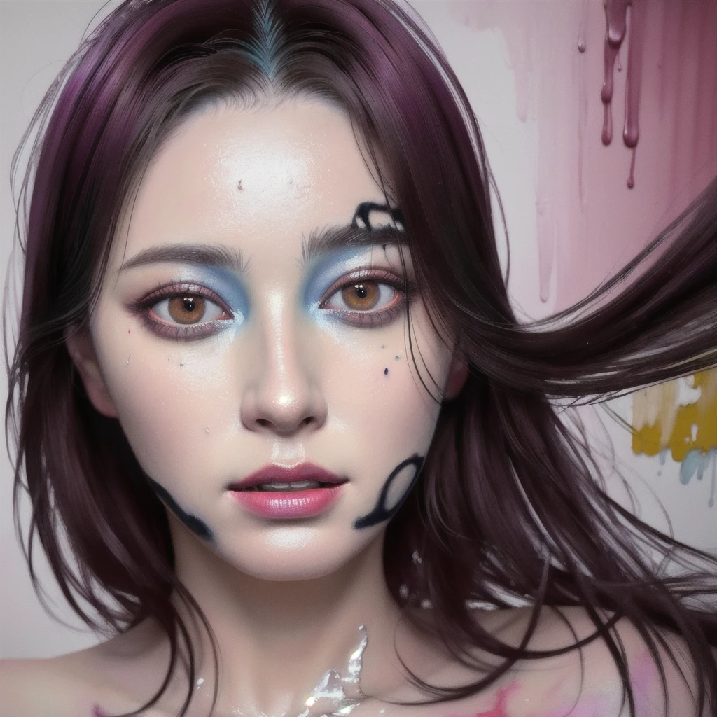 Android Beauty, Powerful paintings inspired by Francis Bacon, Ultra-realistic surrealism, Hyperrealism, fear, art, hyper real painting, Realistic illustration painting, カラフルなHyperrealism, Hyper-realistic digital art