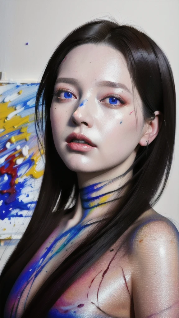 Android Beauty, Powerful paintings inspired by Francis Bacon, Ultra-realistic surrealism, Hyperrealism, fear, art, hyper real painting, Realistic illustration painting, カラフルなHyperrealism, Hyper-realistic digital art
