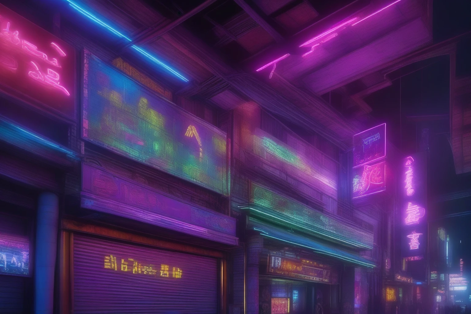 SIGNBOARD of a street club at night, cyberpunk