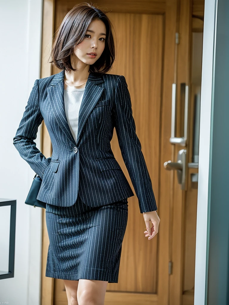 Group Photo,Standing Woman,under View,Turning Around,Bob,Orgasm,,Office Suit,black vertical striped pencil skirt ,Young Wife,Quality High resolution,Anatomically,Awards,ultra high quality,Accurate,High resolution,peeing self very badly,Attention to detail,high quality,High resolution,masterpiece ,RAW Photos,solve,retina,Super detailed,Textured skin,Super detailed ,ultraHigh resolution,