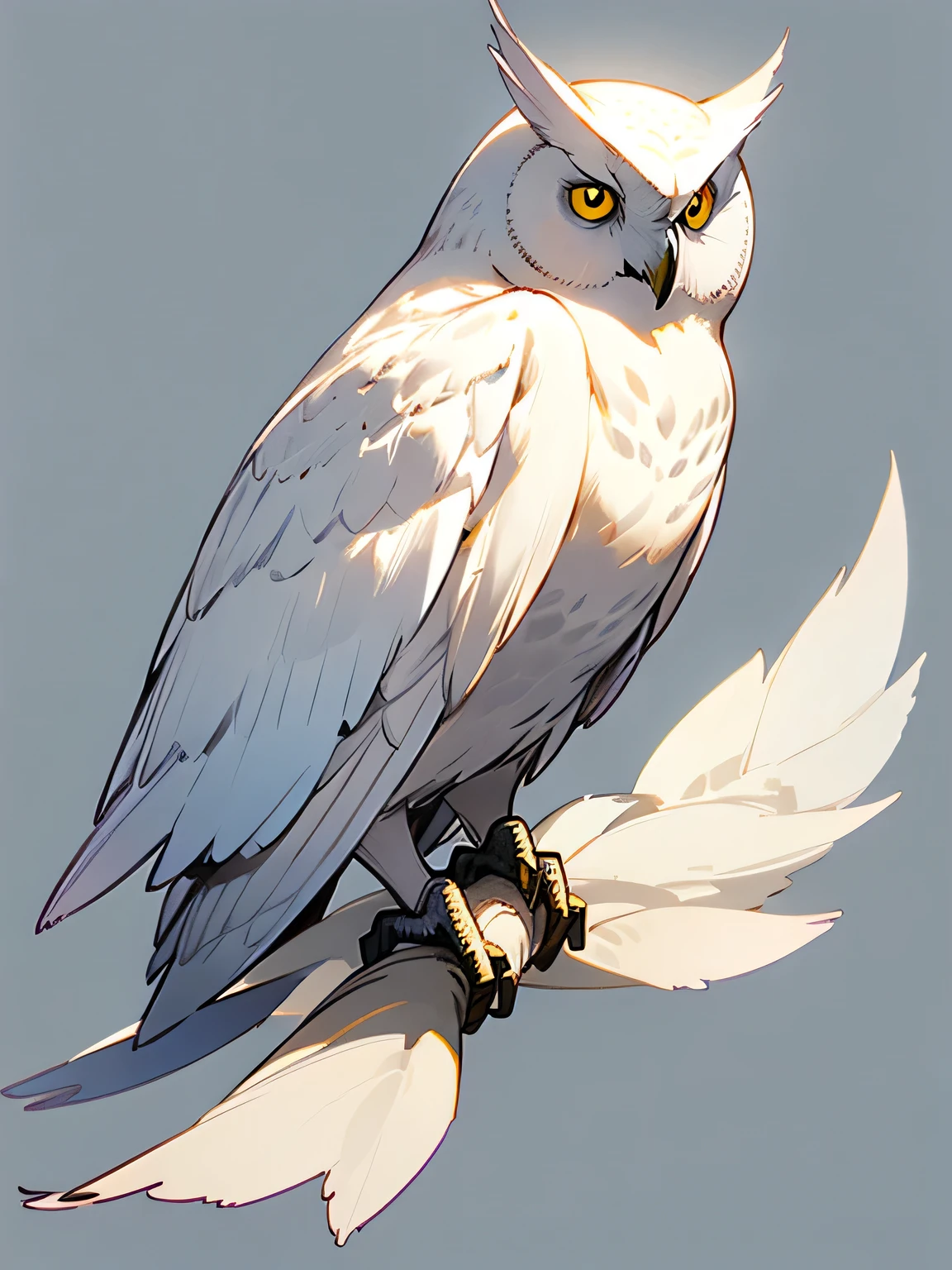 white owl,white simple background