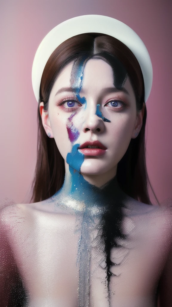Android Beauty, Powerful paintings inspired by Francis Bacon, Ultra-realistic surrealism, Hyperrealism, fear, art, hyper real painting, Realistic illustration painting, カラフルなHyperrealism, Hyper-realistic digital art