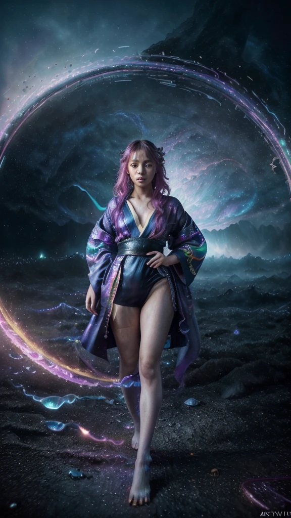 Professional photography, a beautiful Japanese girl with tenchu Shinobi hair, kimono,standing, advertising photography, dark background with abstract wall, looking at the camera,1 girl, magical_girl, HDR,UHD,8K, masterpiece, best quality, Highly detailed, sharp focus, physically-based rendering, extreme detail description, Professional, Vivid Colors, Volumetric Lighting controls fire, flying pose, mystical haze, (((by alan kenny, by agnes cecile ))),((proper clothes uhd, 8k, ), (break) (Dream world: 1.7), (Fantastical elements: 1.4), (Abstract landscape: 1.6), (Ethereal atmosphere: 1.2), (Surreal scenery: 1.9), (Imagination-driven: 1.5), (Mystical ambience: 1.7), (Colorful surrealism: 1.3), (Dreamlike environment: 1.6), (Strange creatures: 1.8), (Whimsical designs: 1.5), (Unreal architecture: 1.3), (Vivid hues: 1.9), (Shifting realities: 1.6), (Lucid dream: 1.8), (Otherworldly setting: 1.2), (Vibrant visuals: 1.9), (Metaphysical anomalies: 1.7), (Altered laws of physics: 1.3), (Boundless creativity: 1.8), (Visual metaphor: 1.6), (Symbolic imagery: 1.4), (Non-linear narrative: 1.9), (Paradoxical situations: 1.6), (Dream logic: 1.8), (Dream state: 1.4),(((big galaxy in background))),(((reflection of light))),(((kimono with pink fire)))