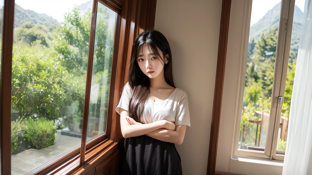 Exciting 、Peering sadly out the window、Cute 20 year old girl、Only I am unhappy