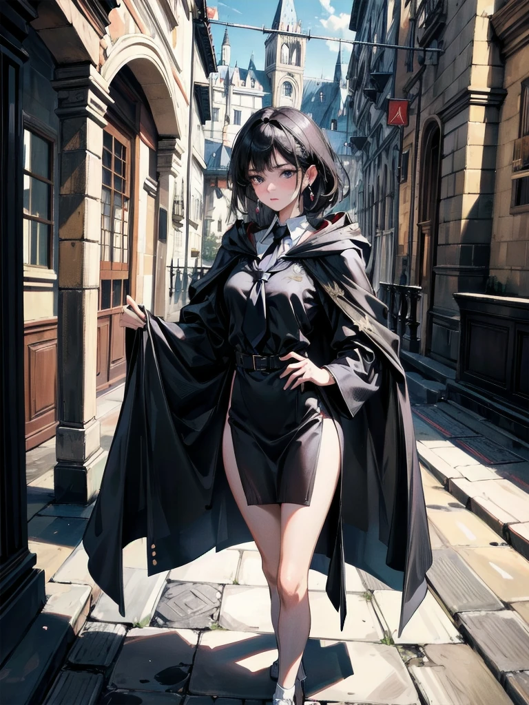 His black leather gloves, reinforced with dark metal, wrap around his forearms, and his high boots feature discreet but complex engravings, also black. A black cape, edged with silver thread, floats behind her, adding an aura that is both mystical and menacing to her figure. Her tiara, made of polished black metal, is encrusted with dark stones that capture the light in a mysterious way.
Imagine a character wearing an outfit reminiscent of a knight, but with a gothic twist. The character wears a corset-style bustier in various shades of black with gold trim, adorned with white frills. The asymmetric skirt is also in black, with white edging, creating a striking contrast. Her footwear consists of black ankle boots, paired with long white and black stockings. The character's gloves are white, extending into dark black sleeves that reach up her arms. Completing the look, she wears a flowing white cape with golden details that add an air of elegance to the o
His black leather gloves, reinforced with dark metal, wrap around his forearms, and his high boots feature discreet but complex engravings, also black. A black cape, edged with silver thread, floats behind her, adding an aura that is both mystical and menacing to her figure. Her tiara, made of polished black metal, is encrusted with dark stones that capture the light in a mysterious way.
with a witch's hat1 fille, Cheveux Courts, Cheveux Noirs, Résolution Haute, Cheveux Courts, Sourcils Froncés, Sérieux, Regard Furieux, Contre-Jour, Yeux bleus,
**Prompt IA :**
Imagine a character with the physical characteristics of Nobara from "Jujutsu Kaisen," but dressed in a gothic knight-inspired outfit. She has short, chestnut-brown hair, styled in a neat bob, and sharp, expressive eyes. Her outfit features a corset-style bustier in various shades of black, with gold trim and white frills. She wears an asymmetric black skirt with white edging, adding to the contrast. Her footwear consists of black ankle boots, paired wit