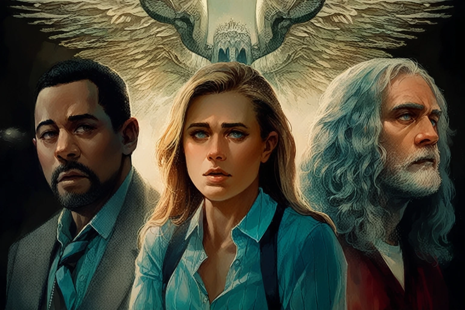 One black man, one white woman, one white man