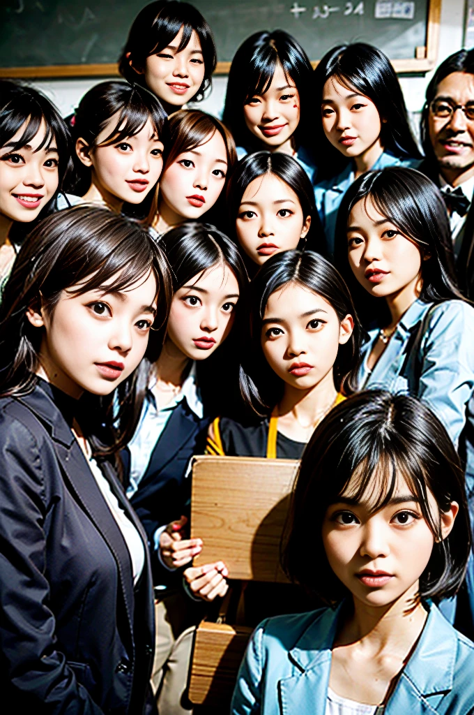 Female teacher pees in group photo、When taking a group photo with many students, only the female teacher pees、There are many students behind the female teacher.、The students are facing the same direction as the female teacher、Female teacher's pee incontinence、peeing herself、A lot of pee、From below、White Suit、White Mini Skirt、White panties、High heels、Perfect figure、Extremely beautiful、Peeing while standing upright、Steam rising from the pee、Female teacher is embarrassed、Many students are lined up at the back and laughing.
