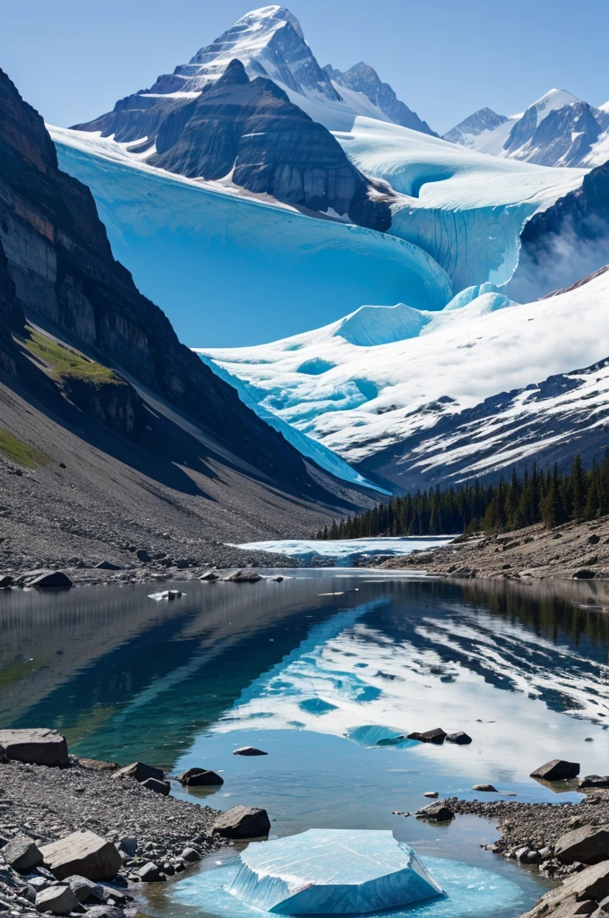 A logo for glacier's gallery name art related