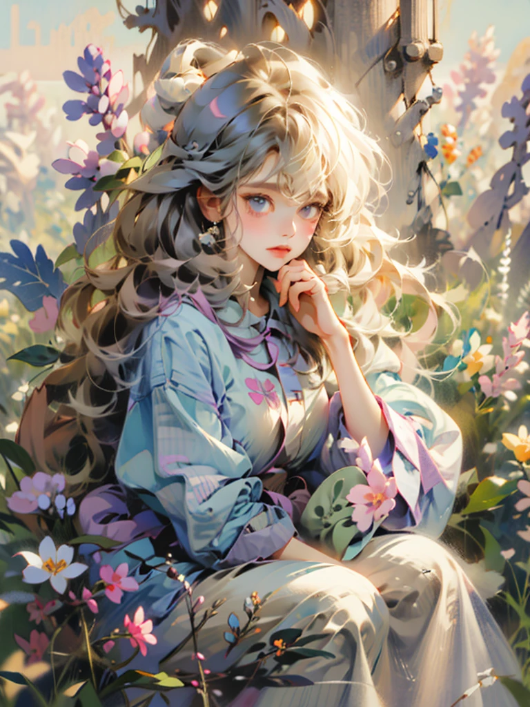 delicate Big eyes I have long hair Cute girl Pastel color clothes