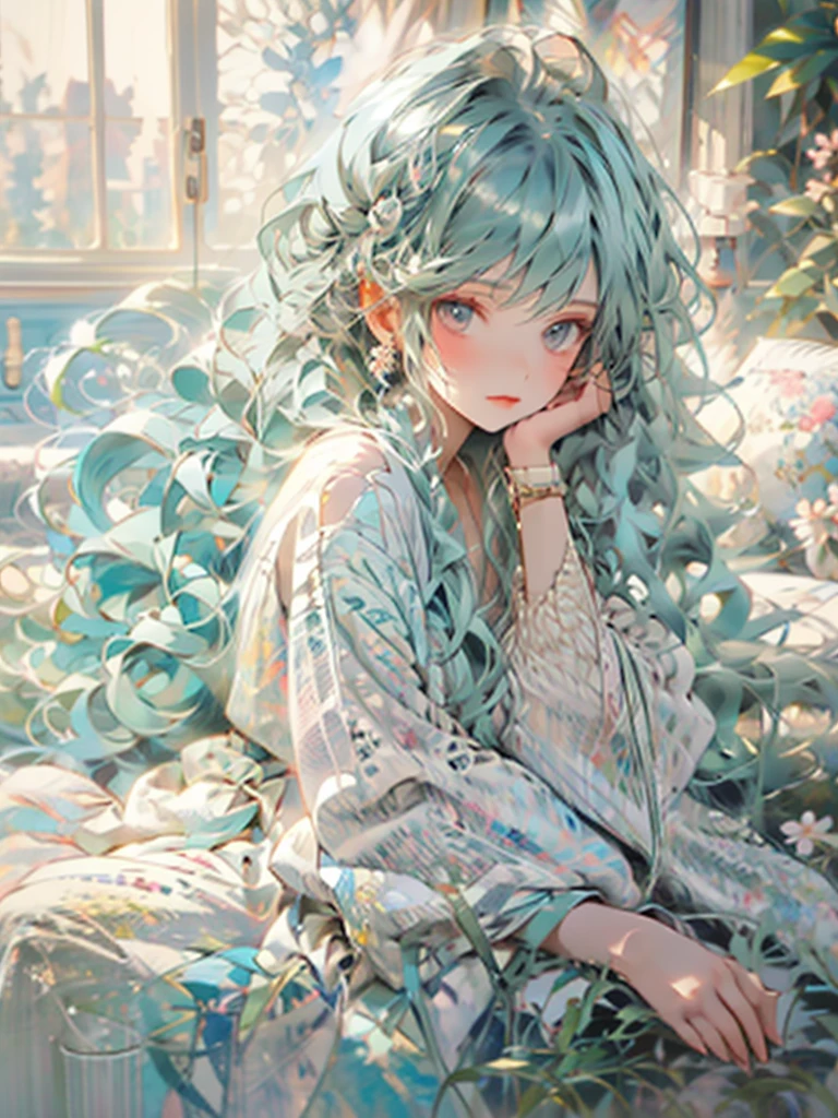 delicate Big eyes I have long hair Cute girl Pastel color clothes