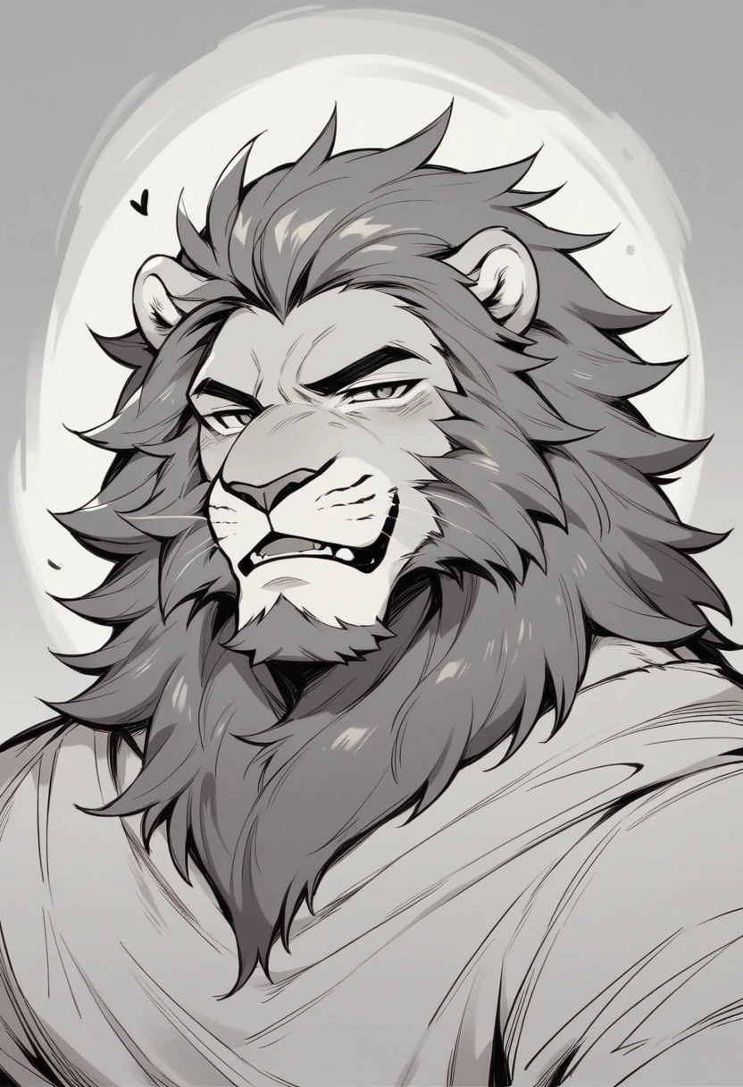 A boy with lion's mane hair