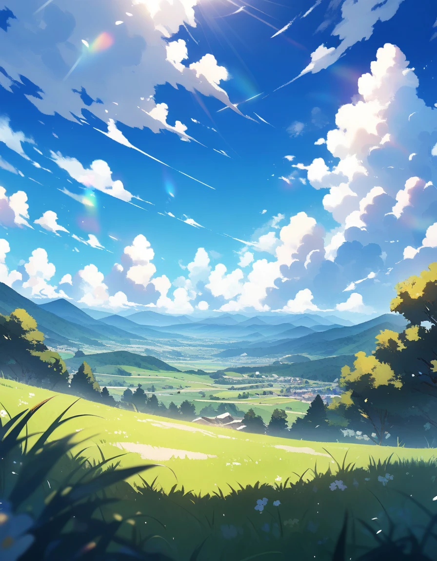 Sunny weather blue sky landscape