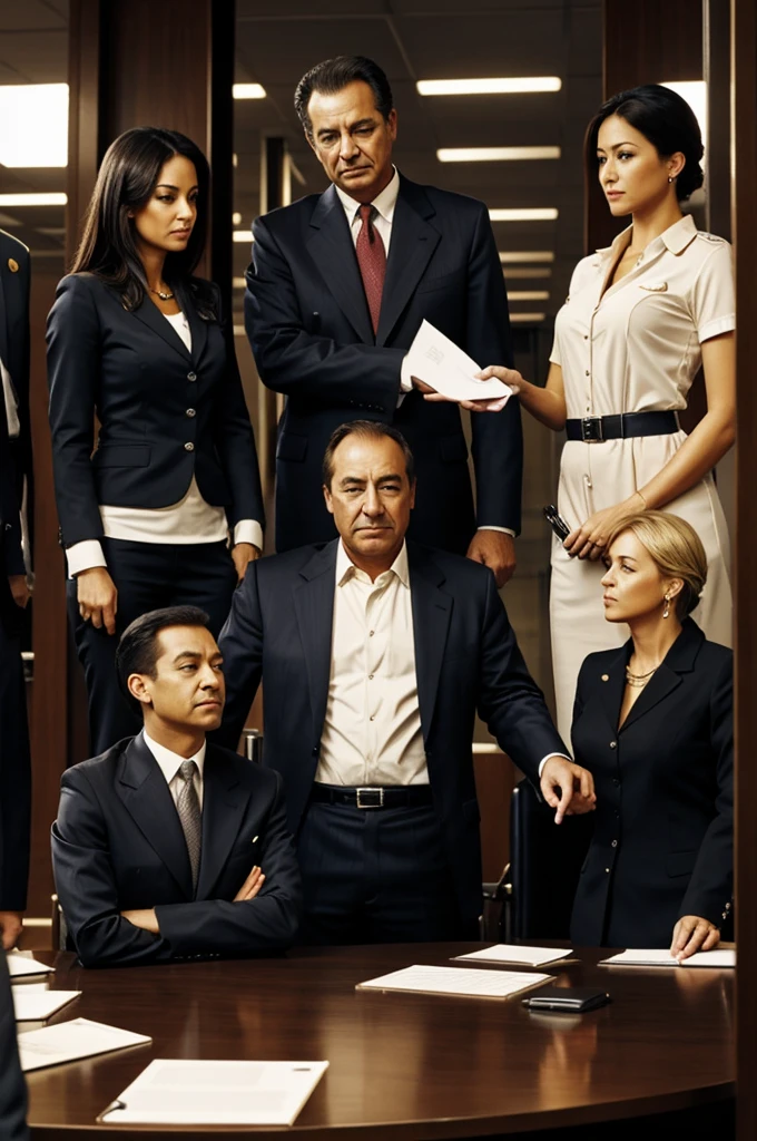The boss controls the work of subordinates.