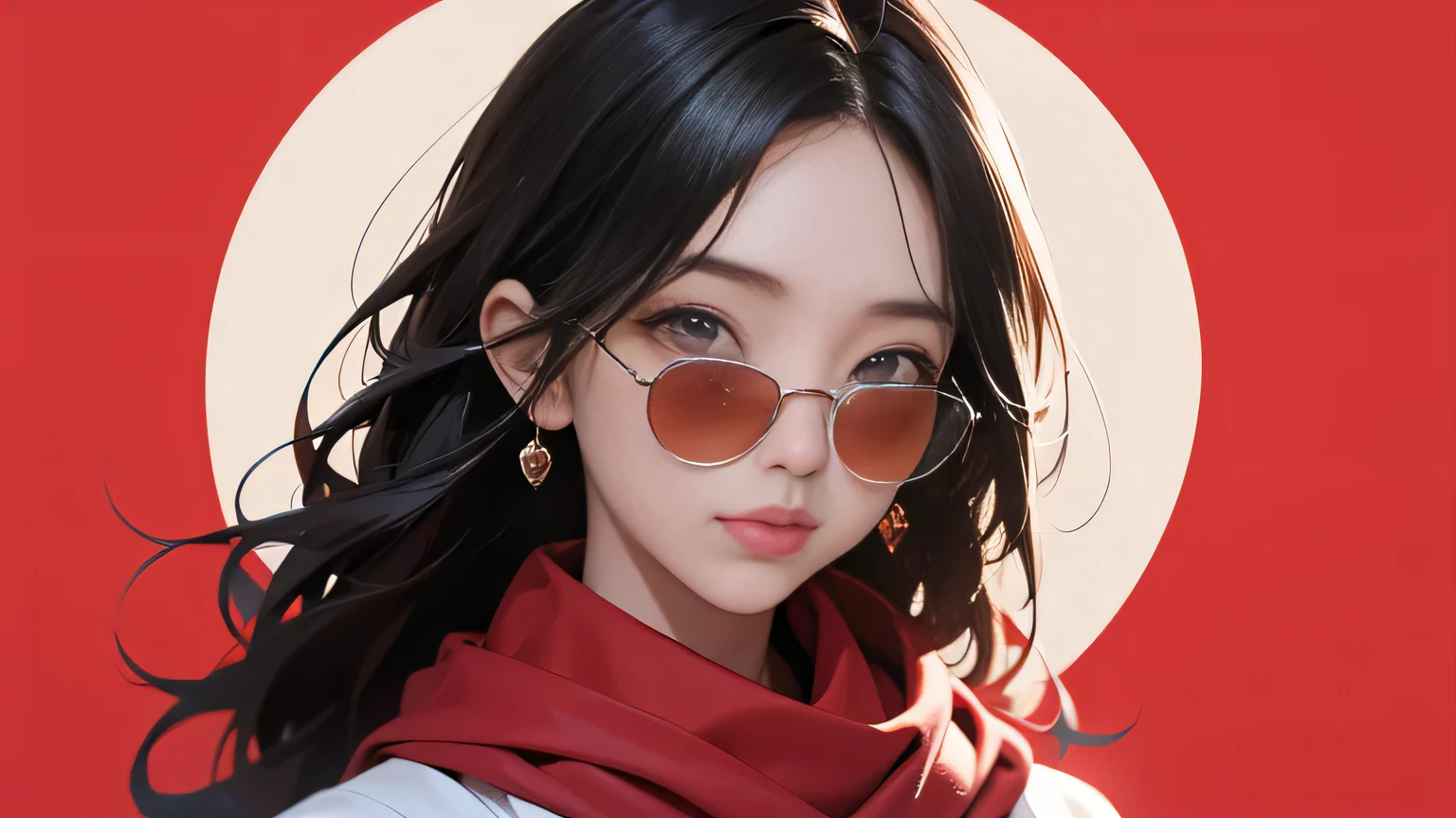 (masterpiece, best quality, 8k wallpaper, high resolution, ultra realistic), 2 women, 2 japanese girls, 18 years old, (long hair, short hair), 8k, RAW portrait (japanese women), masterpiece, photoreal: 1.3, realistic, ultra high resolution, best quality, real life photo, (in the evening: 1.1), ((((1 girl: 1.5))))(cute face: 1.3), perfect proportions, oversized sunglasses, white bodycon, red scarf, psychedelic background, two people posing.