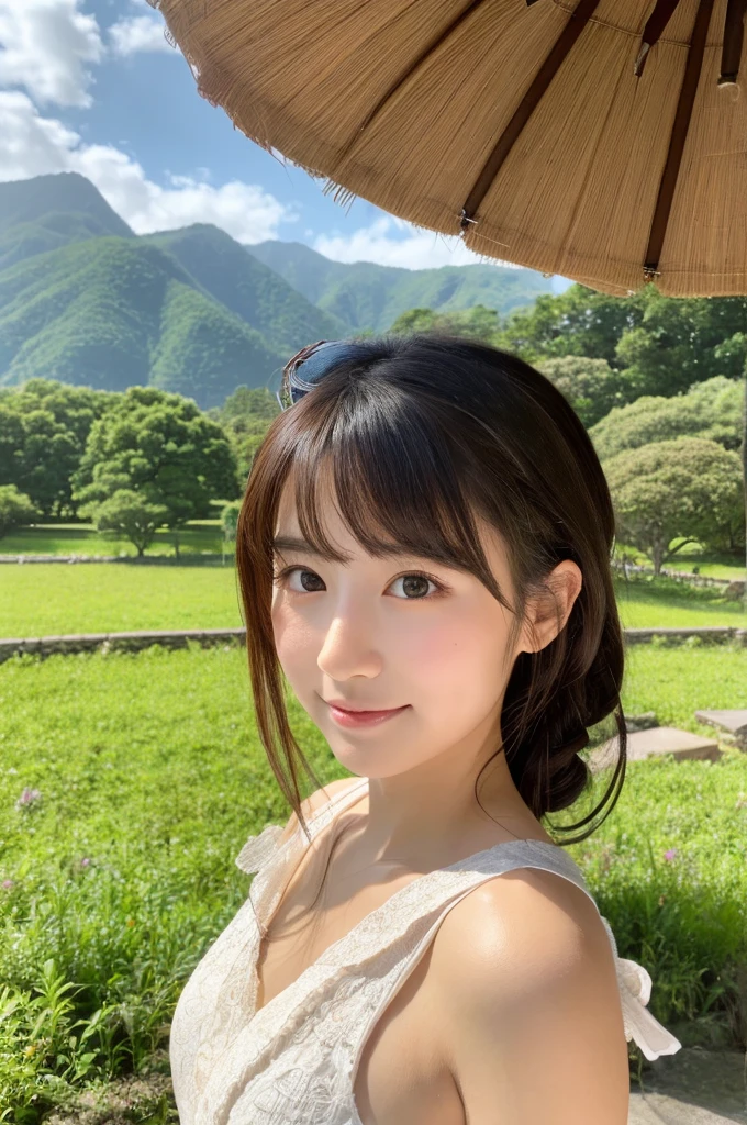 ((Highest quality)), ((masterpiece)), (detailed),Perfect Face,Japanese,landscape,Beauty,cute,Upper Body