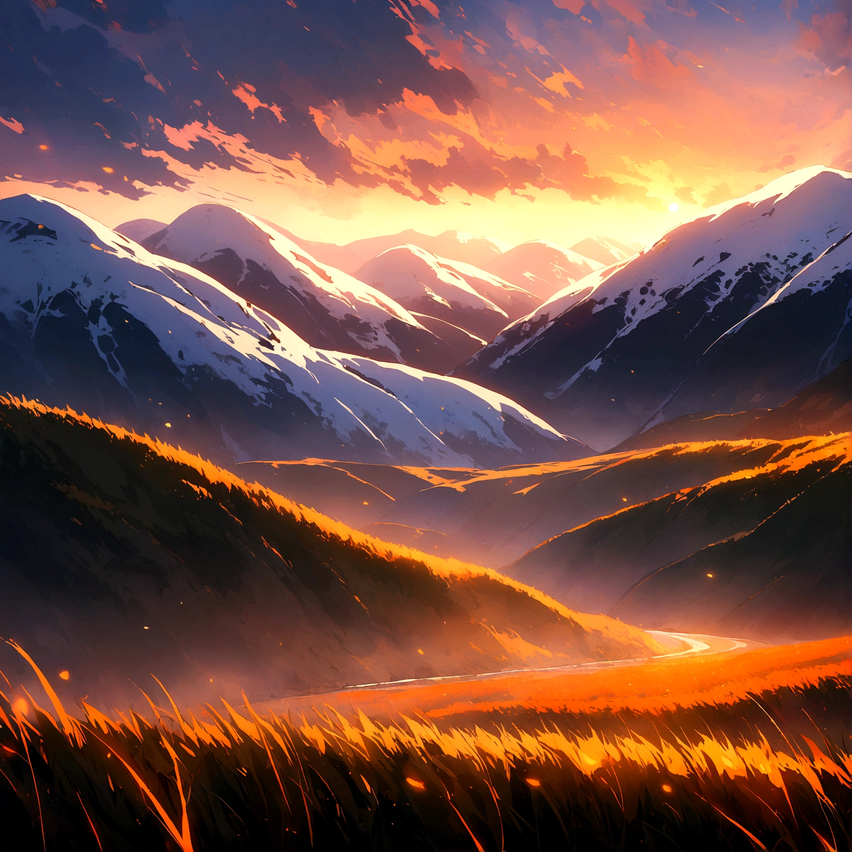 Skagit Valley, blue and orange light combination