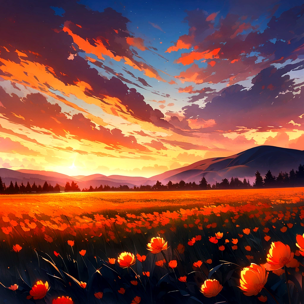 Skagit Valley, blue and orange light combination