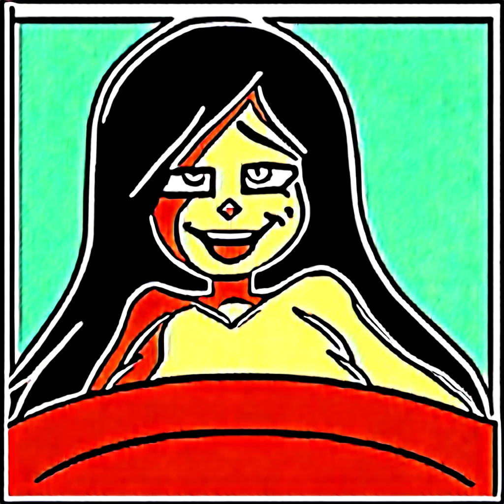 Ralph Bakshi Style, gesugao, Curvy blue eyed girl with long wavy black hair and small breasts, (extreme nsfw):3.0, lewd:3.0, (upward angle), (full-body-shot pov), (pubic_stubble):4.0, nudity, bedroom, romantic lighting, ahegao