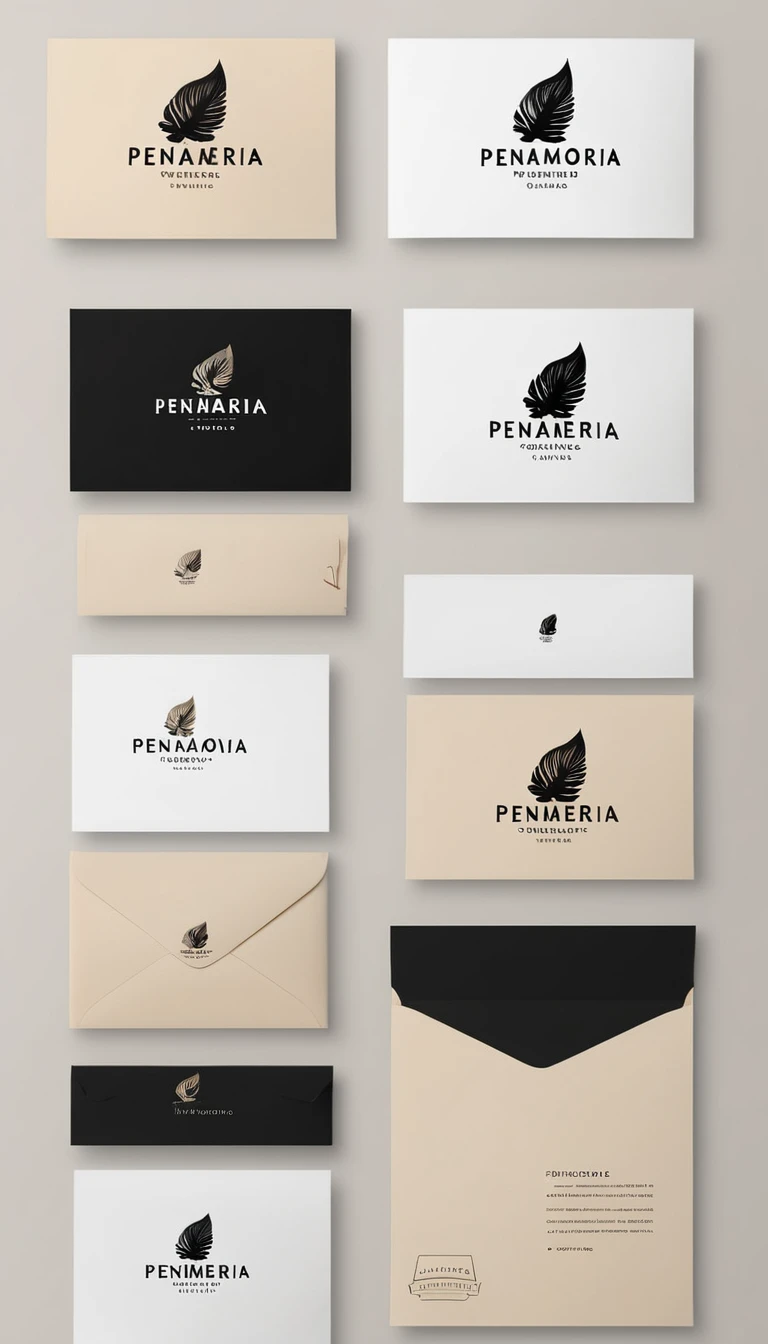 A minimal, modern, simple, cinematic logo design for the brand “Penamemoria". Create a modern, minimalistic, high-quality, logo of a boy-feather