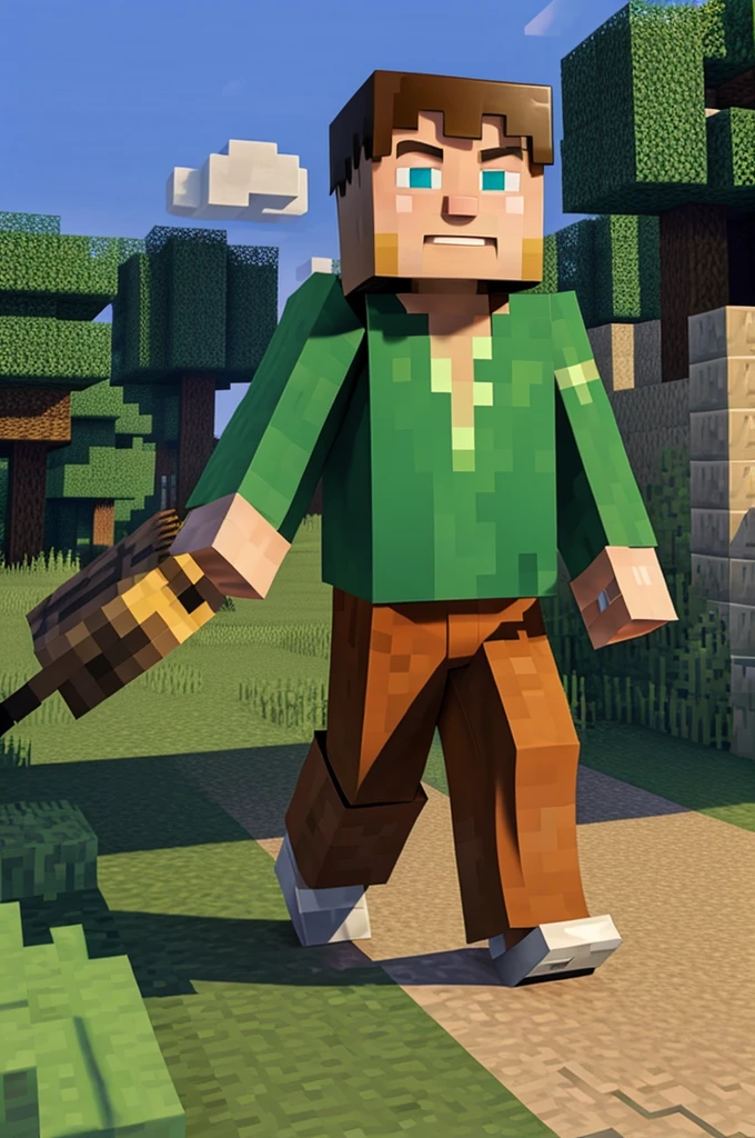 Minecraft Steve is going to mine