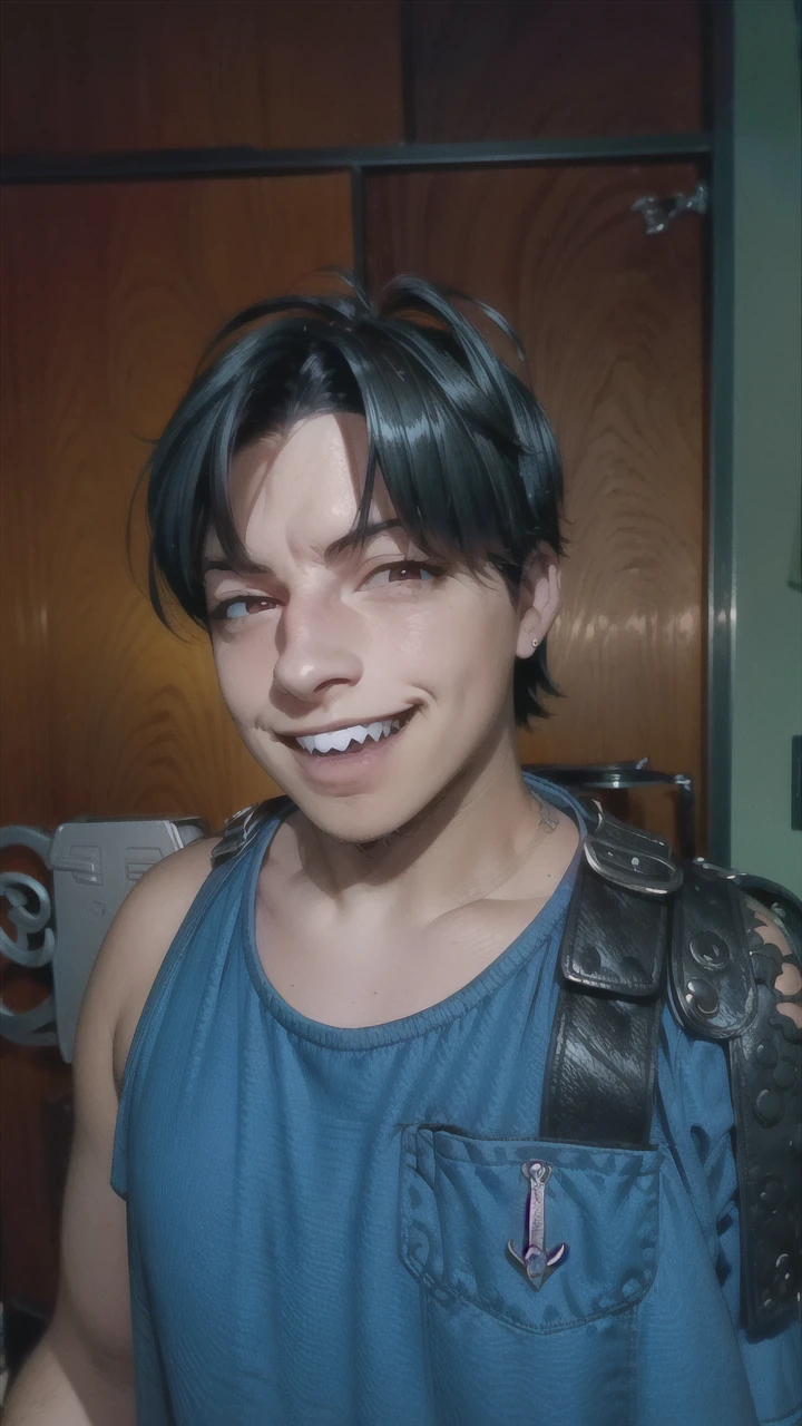 A man black hair, evil grin, mischievous smile, concept art by tetsuya nomura, final fantasy character, from final fantasy, final fantasy style, from final fantasy vii, from ff7, video game character, from final fantasy xiii, final - fantasy, final-fantasy, final fantasy, zack