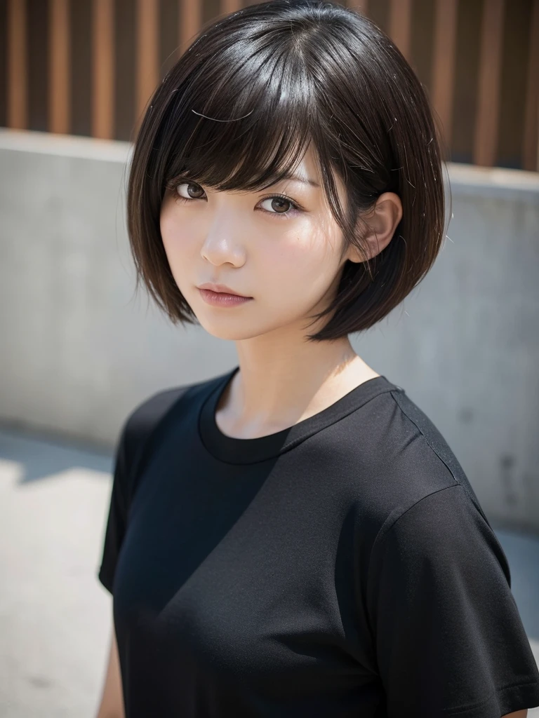 Cut your hair short、There is a woman wearing a black shirt, Short hair, Ayaka, Chin-length hair, short~Medium Hair, Chie Yoshii's Style, ジェルを使ったshortヘア, Young and pretty Asian face, Bobcut, ミディアムshortヘア, Chiho, Japanese Model, Young Asian Woman, Beautiful Japanese girl face