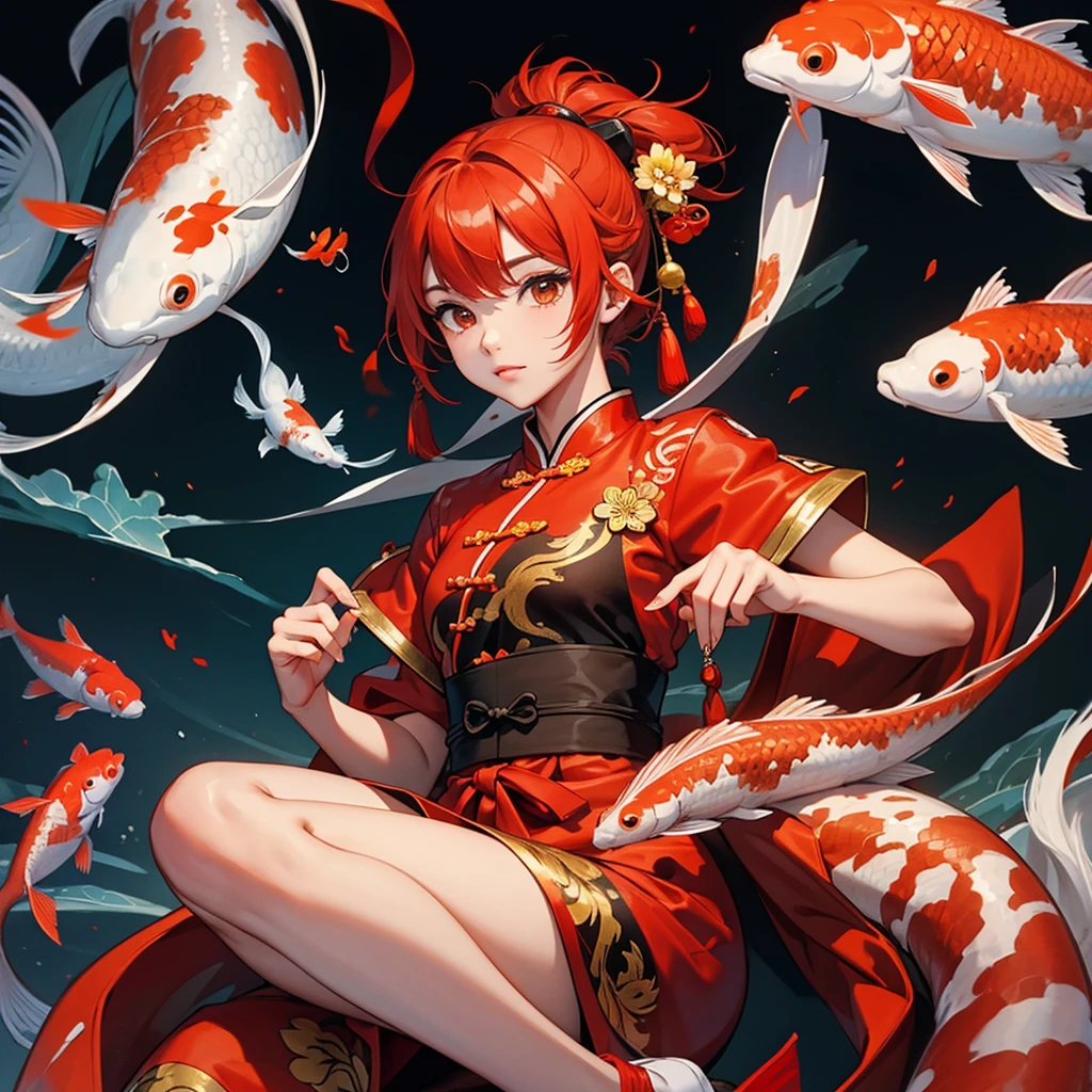 Koi,Chinese style,Chinese style,Mainly red,Supplement,